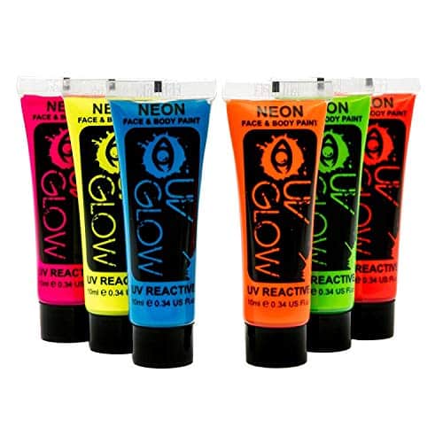 UV Glow Blacklight Face and Body Paint - Neon Fluorescent (0.34oz (Pack of 6)) - Image 2